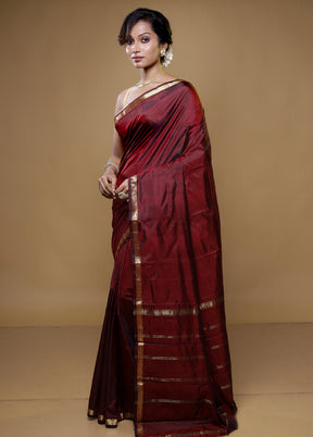 Grey Kanjivaram Silk Saree With Blouse Piece