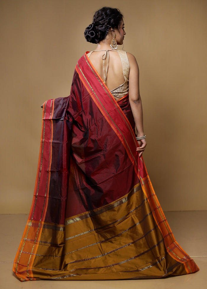 Grey Kanjivaram Silk Saree With Blouse Piece