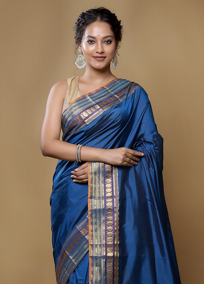 Multicolor Kanjivaram Silk Saree With Blouse Piece