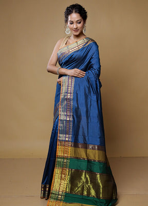 Multicolor Kanjivaram Silk Saree With Blouse Piece