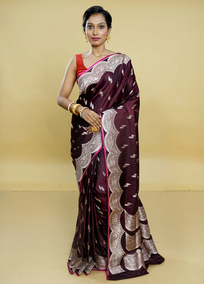 Purple Banarasi Silk Saree With Blouse Piece