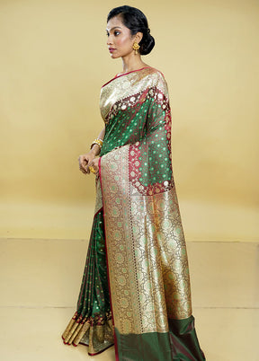 Maroon Tanchoi Silk Saree With Blouse Piece