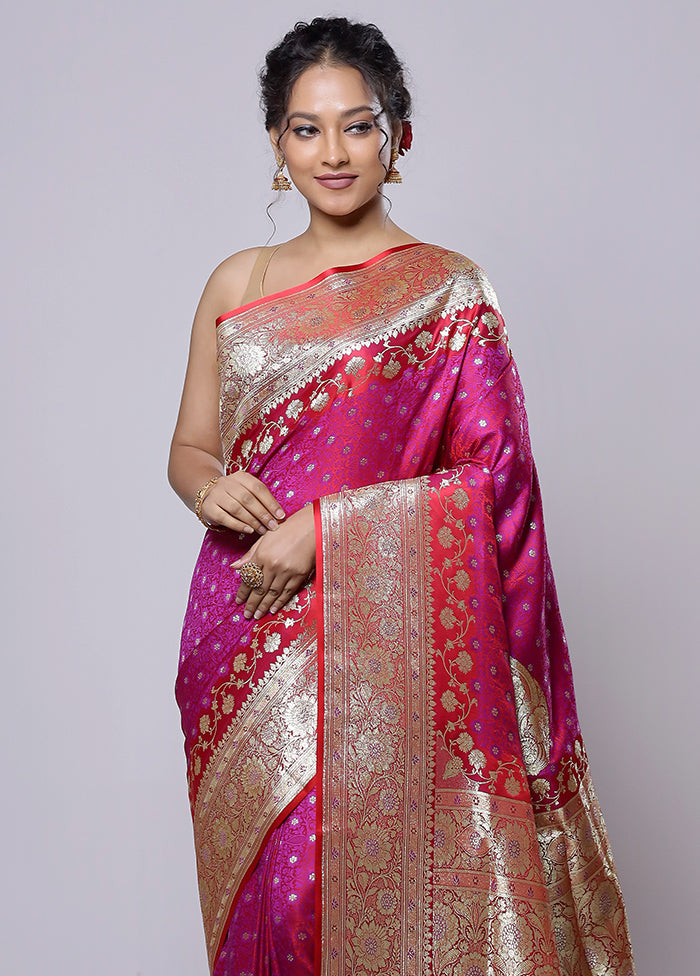 Pink Tanchoi Silk Saree With Blouse Piece