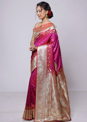 Pink Tanchoi Silk Saree With Blouse Piece