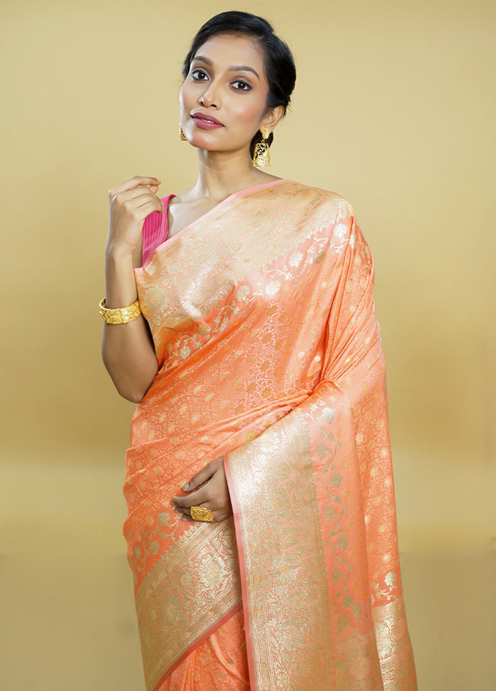 Pink Tanchoi Silk Saree With Blouse Piece