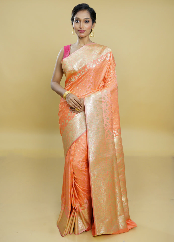 Pink Tanchoi Silk Saree With Blouse Piece