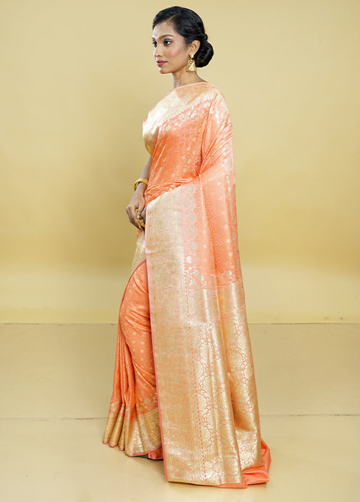 Pink Tanchoi Silk Saree With Blouse Piece