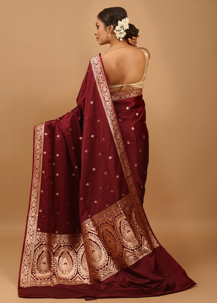 Purple Banarasi Silk Saree With Blouse Piece