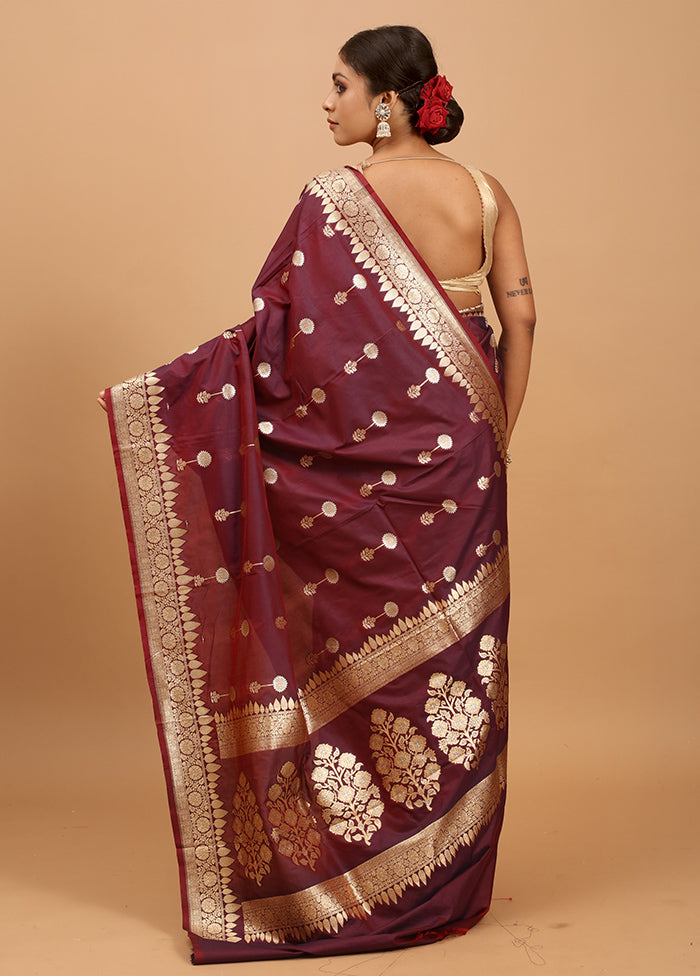 Purple Katan Silk Saree With Blouse Piece