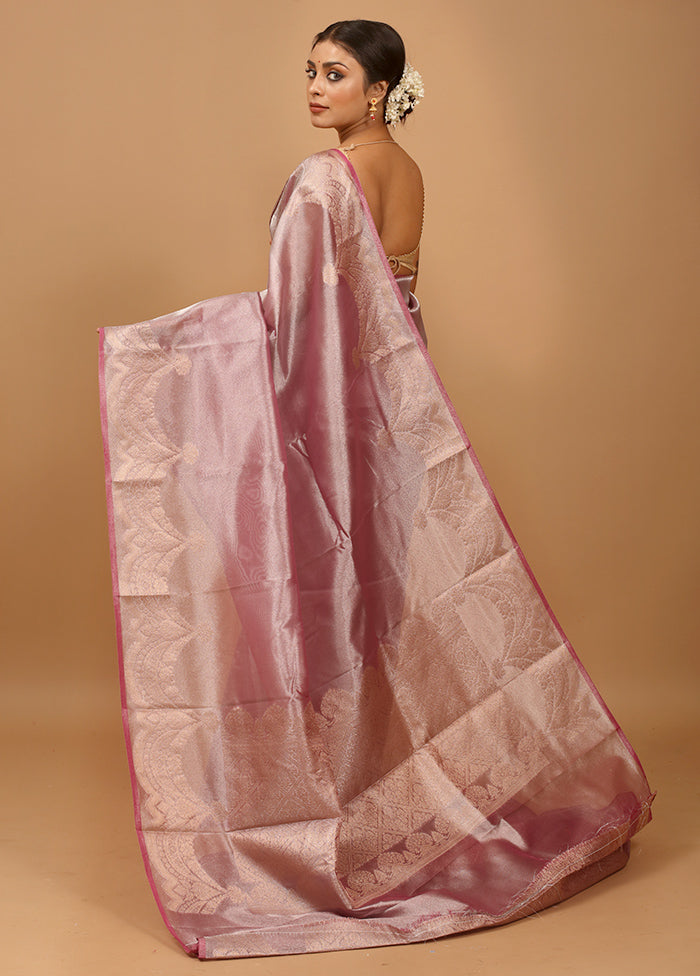 Purple Tissue Silk Saree With Blouse Piece