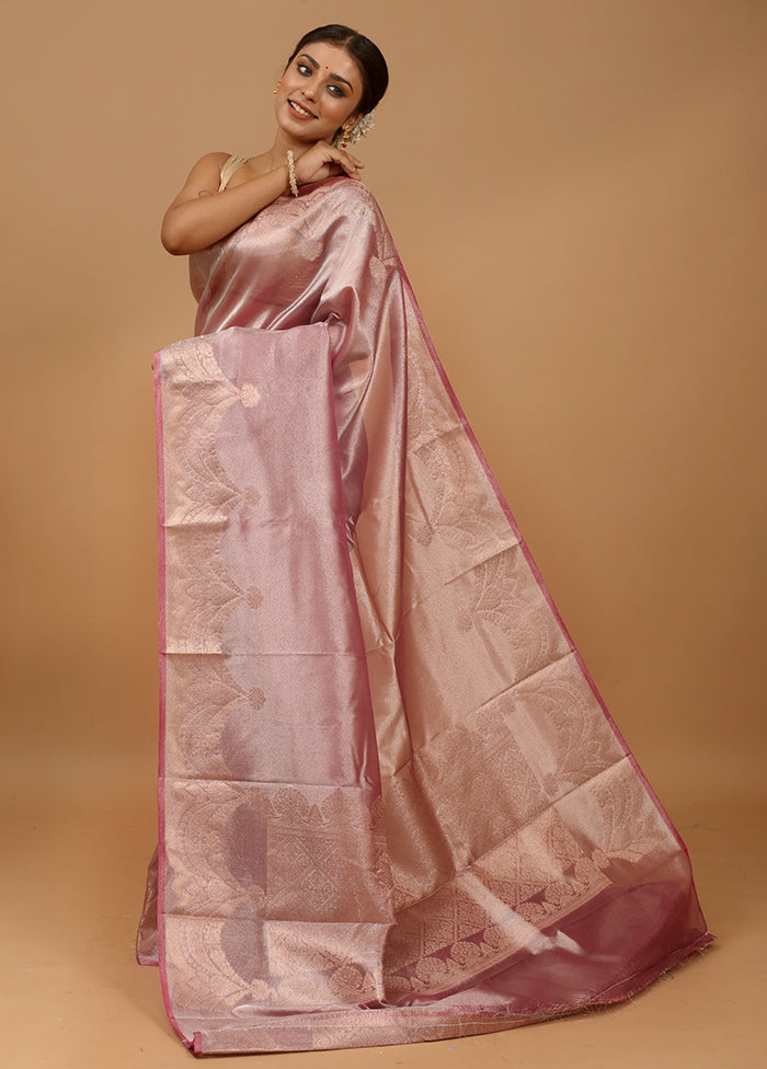 Purple Tissue Silk Saree With Blouse Piece