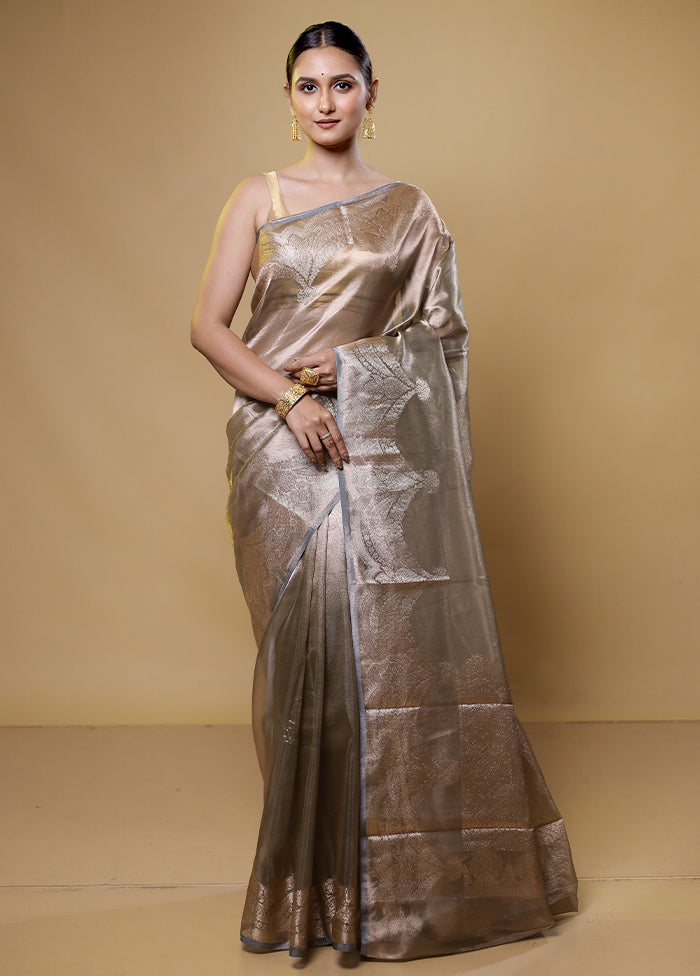 Gold Tissue Silk Saree With Blouse Piece