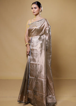 Gold Tissue Silk Saree With Blouse Piece