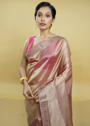 Gold Tissue Silk Saree With Blouse Piece