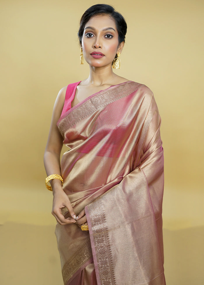 Gold Tissue Silk Saree With Blouse Piece