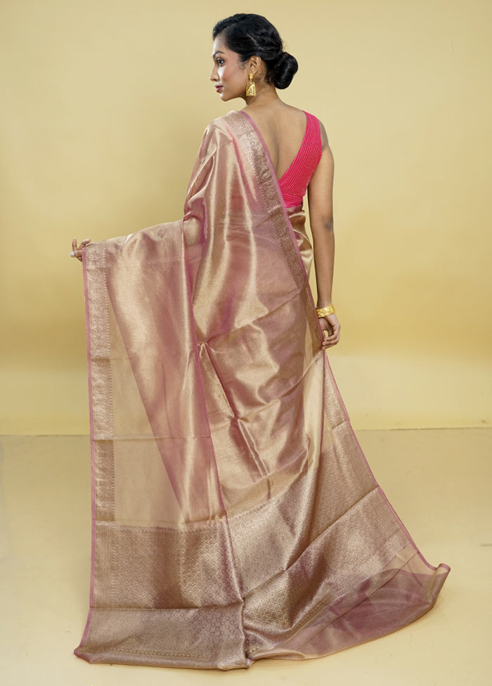 Gold Tissue Silk Saree With Blouse Piece