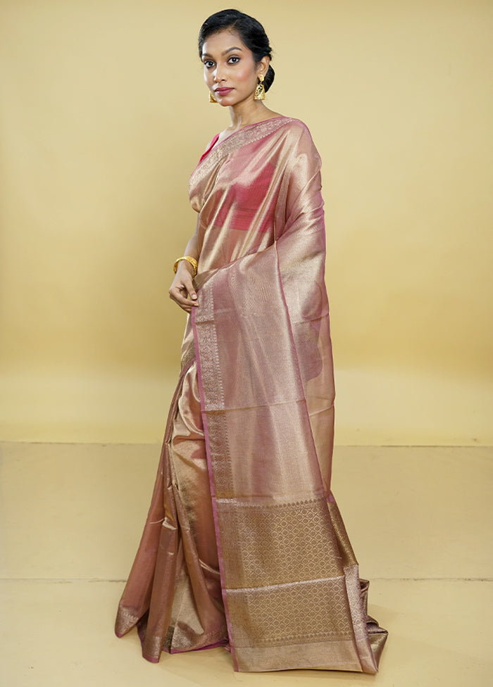 Gold Tissue Silk Saree With Blouse Piece