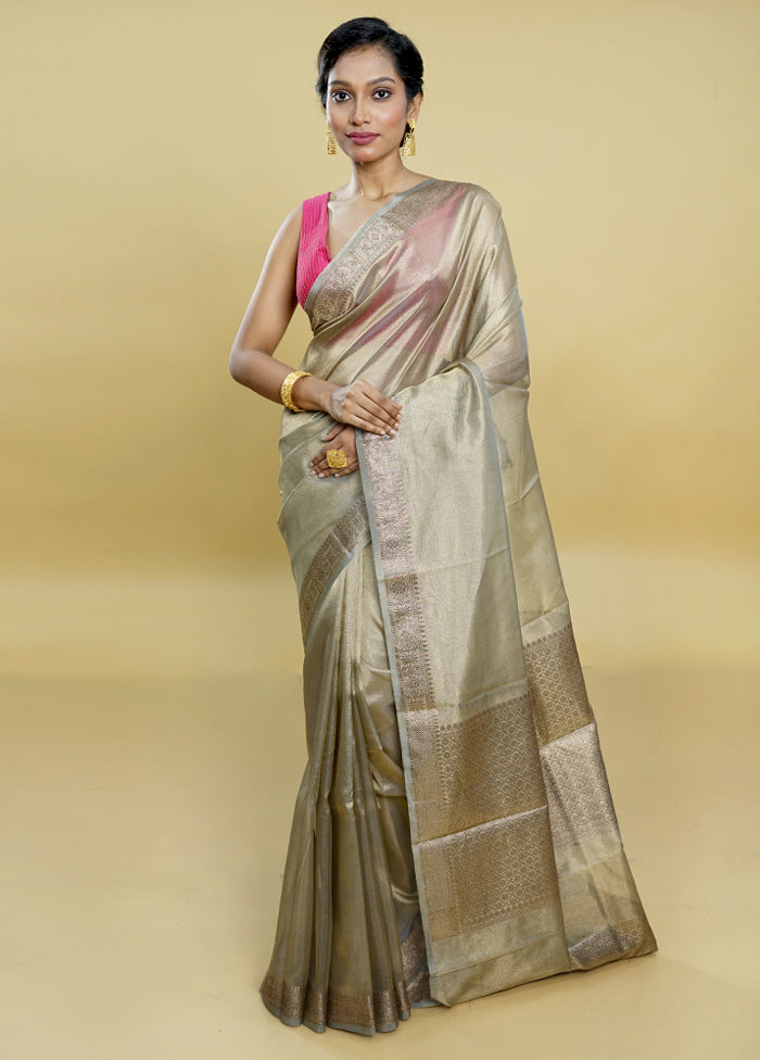 Gold Tissue Silk Saree With Blouse Piece