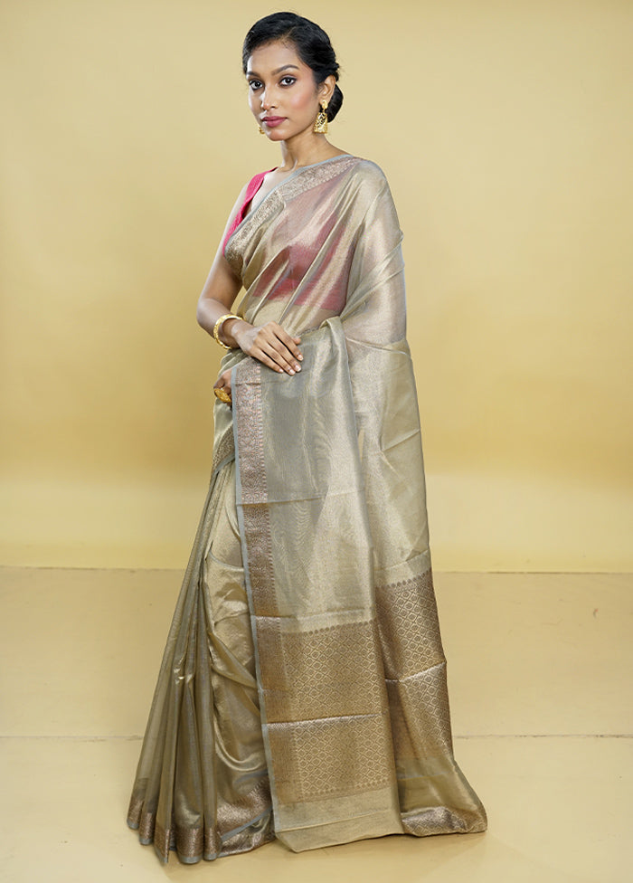 Gold Tissue Silk Saree With Blouse Piece