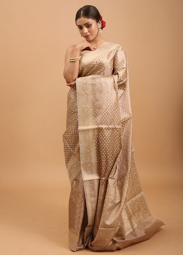 Grey Kora Silk Saree With Blouse Piece