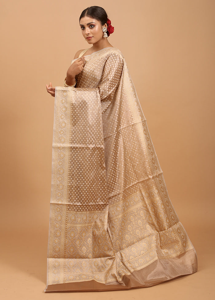 Grey Kora Silk Saree With Blouse Piece