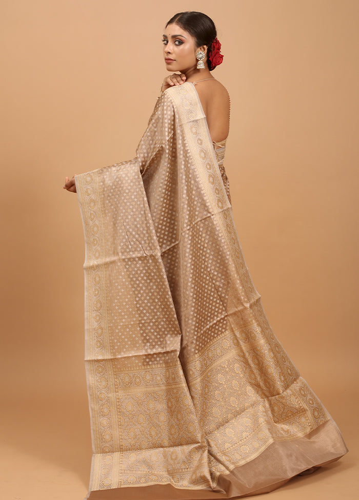 Grey Kora Silk Saree With Blouse Piece