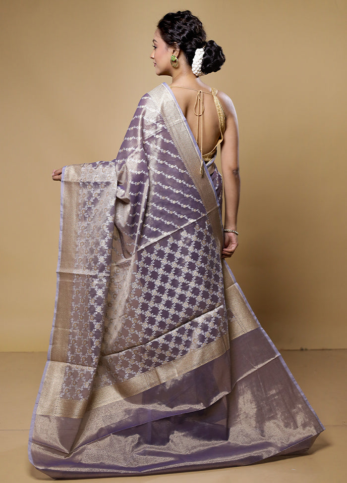 Blue Kora Silk Saree With Blouse Piece