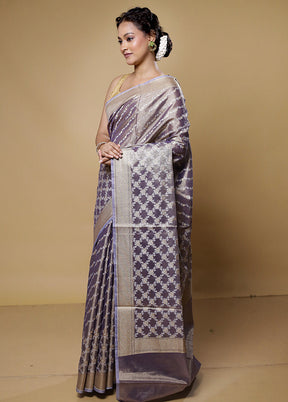 Blue Kora Silk Saree With Blouse Piece