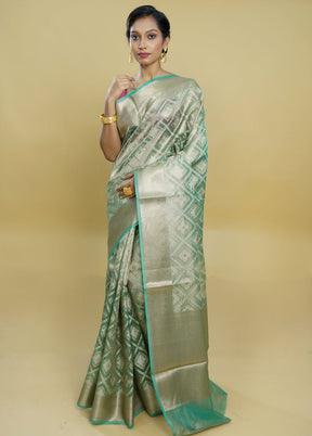 Green Tissue Silk Saree With Blouse Piece