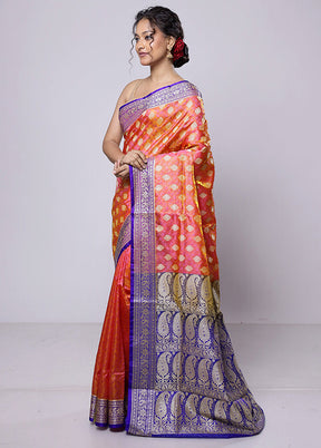 Pink Dupion Silk Saree With Blouse Piece