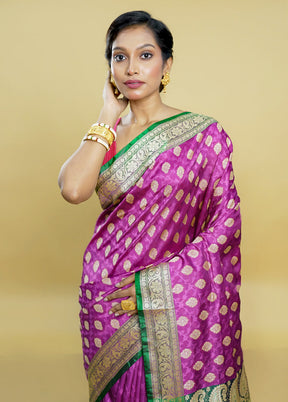 Purple Dupion Silk Saree With Blouse Piece