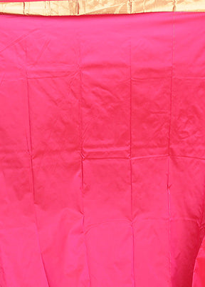 Pink Kanjivaram Silk Saree With Blouse Piece