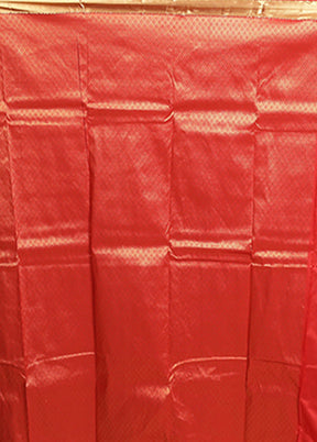 Red Kanjivaram Silk Saree With Blouse Piece