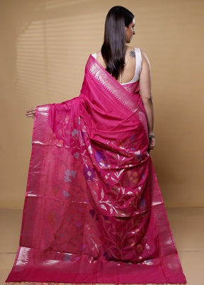 Pink Cotton Saree With Blouse Piece