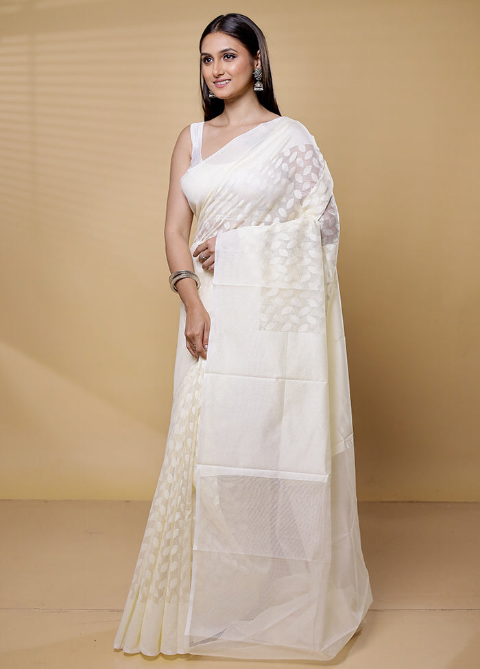 White Net Saree With Blouse Piece