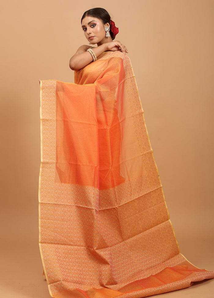 Pink Kota Cotton Saree With Blouse Piece