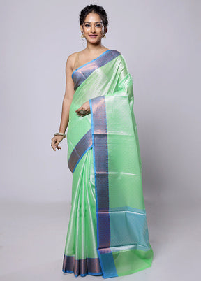 Green Kora Silk Saree With Blouse Piece