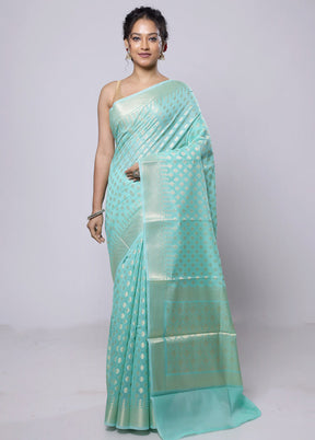 Green Kora Silk Saree With Blouse Piece