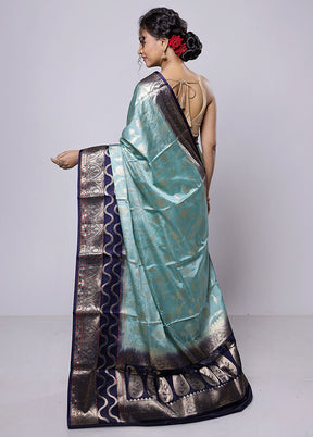 Green Kora Silk Saree With Blouse Piece