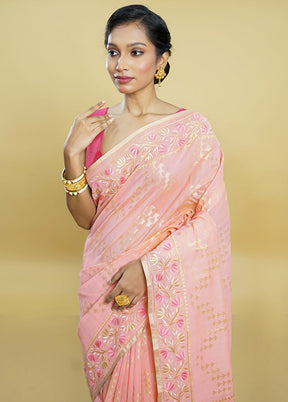 Yellow Cotton Saree With Blouse Piece