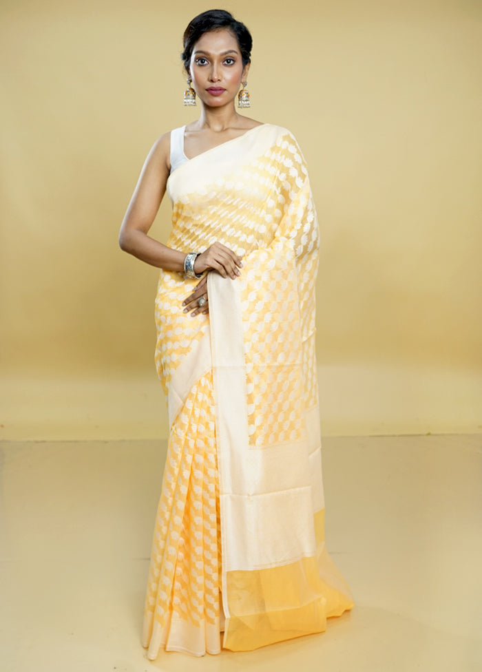 Peach Cotton Saree With Blouse Piece