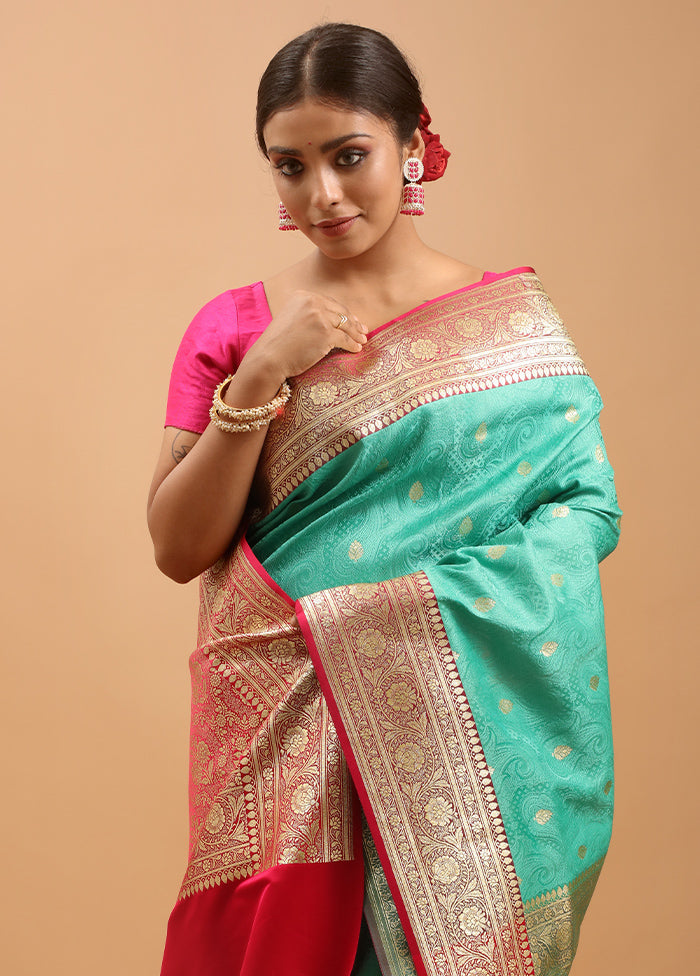 Pink Tanchoi Silk Saree With Blouse Piece