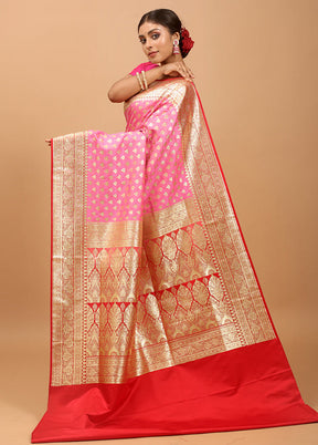 Pink Tanchoi Silk Saree With Blouse Piece