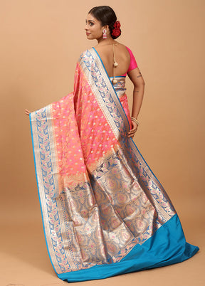 Pink Tanchoi Silk Saree With Blouse Piece