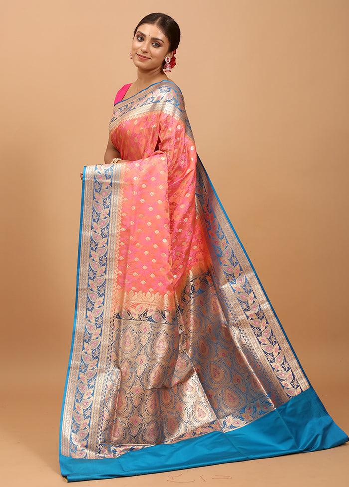 Pink Tanchoi Silk Saree With Blouse Piece