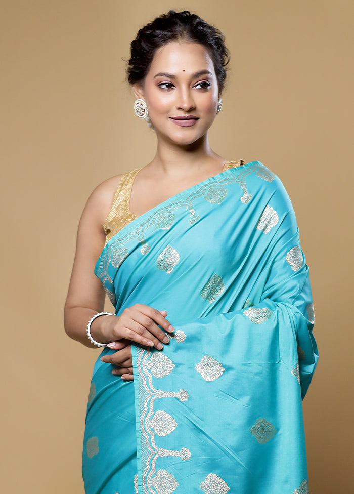 Green Dupion Silk Saree With Blouse Piece