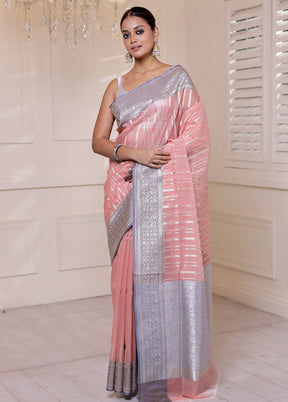 Pink Organza Saree With Blouse Piece