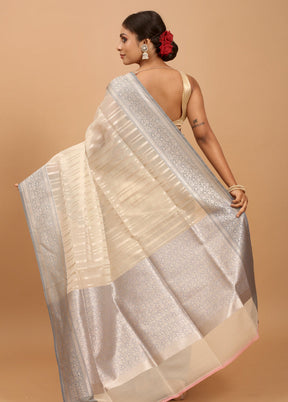 White Organza Saree With Blouse Piece