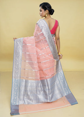 Pink Organza Saree With Blouse Piece