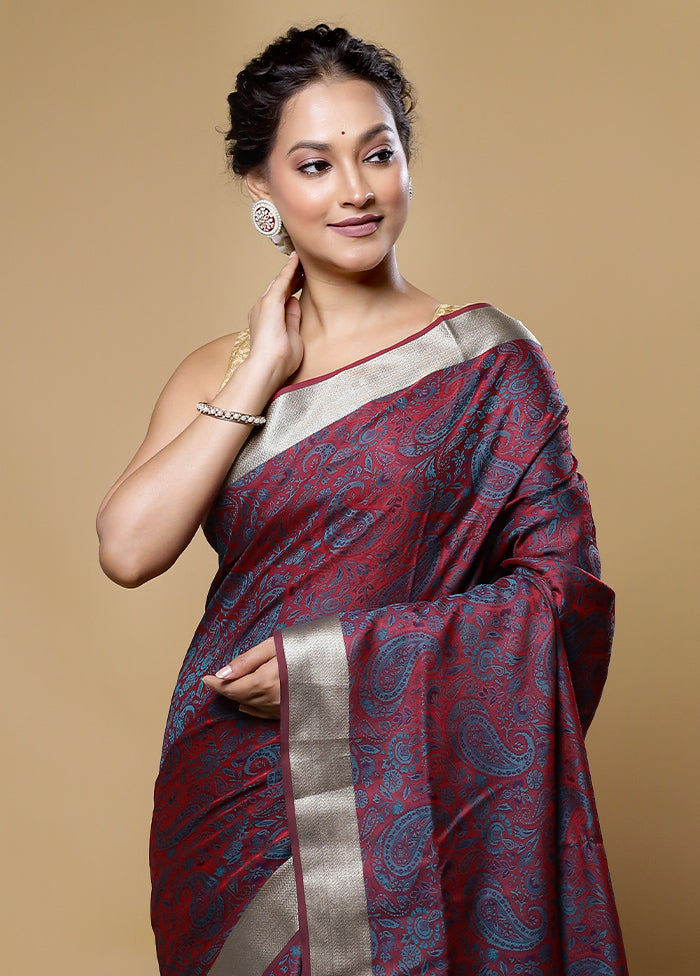 Red Kanjivaram Silk Saree With Blouse Piece